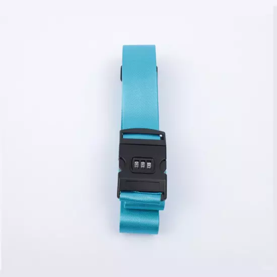 Travel Suitcase Belt Luggage Cross Straps with Combination Lock Non-Slip Blue 