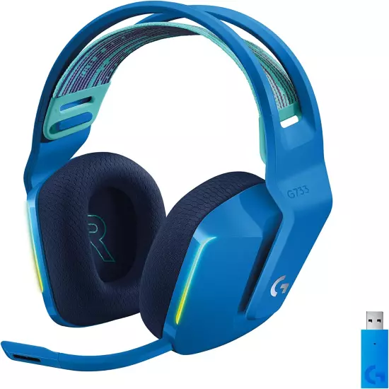 Logitech G733 LIGHTSPEED Wireless Gaming Headset with Suspension Headband, LIGHT