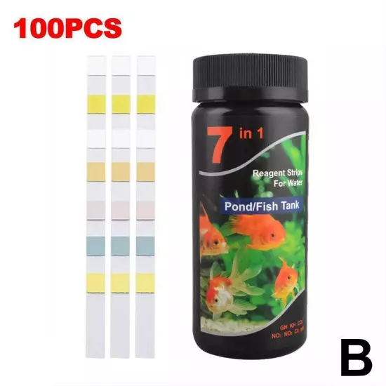 100/50x Aquarium Test Strips Fish Tank 7IN1 PH Water Strips Test SET B0Z5