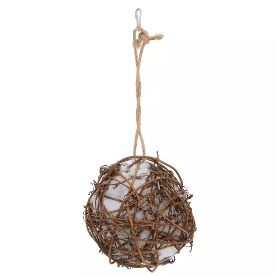 Parrot Rattan Ball Toy With Cotton Durable Parrot Rattan Ball Hanging Toy For