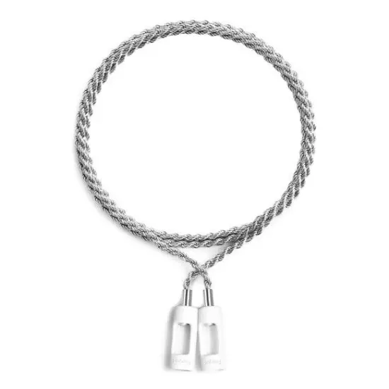 Tapper 925 Silver Plated Rope Chain/White TPE For EarPods And Pro New