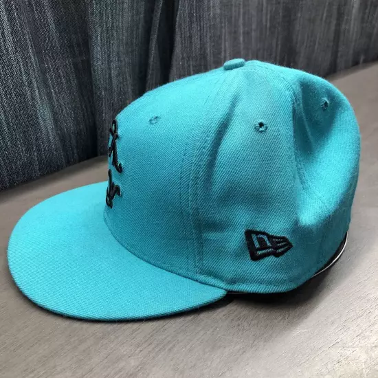 new era 59fifty 7 1/8 Crooks And Castles Turquoise Hat Cap Embroidered 8021 CC