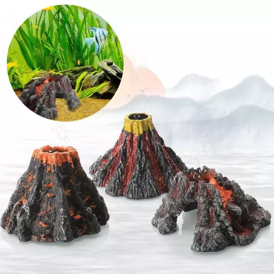 Fish Tank Volcano Decoration Volcanic Eruption Decoration D2P1