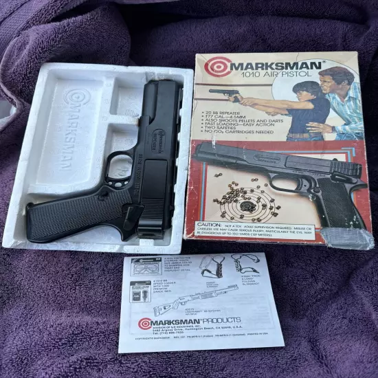 Marksman 1010 Spring Air Pistol .177 Cal 10 BB Repeater, Pellet, Dart Hand Gun