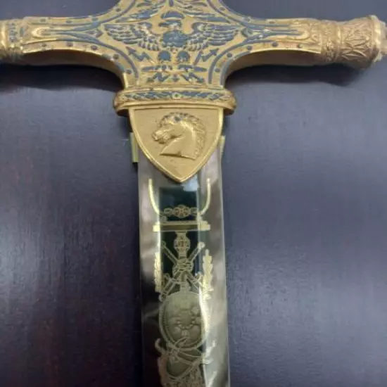 Vintage Franklin Mint Sword of Napoleon, Hilt plated in 24k gold ➕ Plaque, Rare 