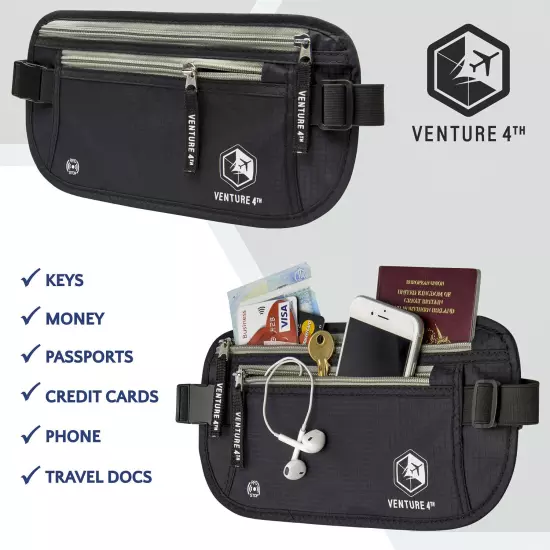 VENTURE 4TH Travel Money Belt – Travel Wallet & Passport Holder