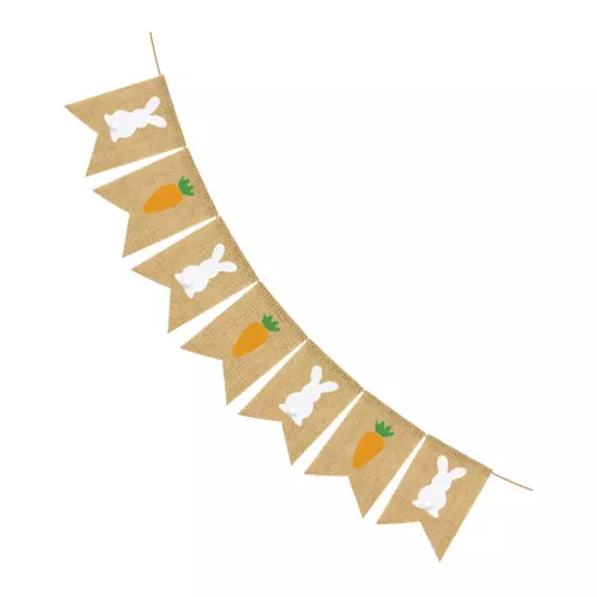 Easter Bunny Carrot Linen Swallowtail Banner for Party