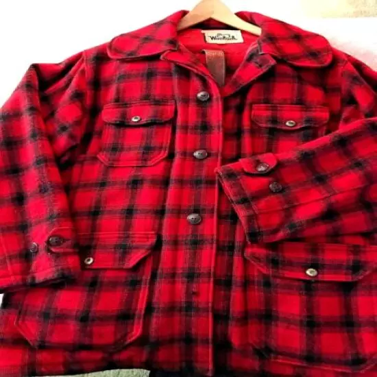 Woolrich Hunting Clothes, Red & Black Buffalo Plaid , Wool, Good Cond., ca 1980