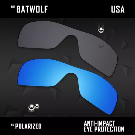 Anti Scratch Polarized Replacement Lenses for-Oakley Batwolf OO9101 Options