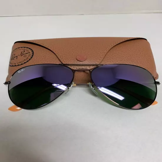 Ray-Ban Aviator Sunglasses RB3025 58m Bronze Frame & Purple Flash Lenses 167/4K