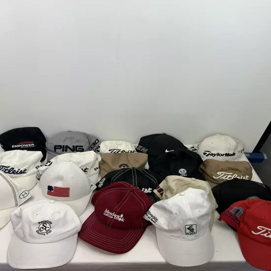 20 Golf hat lot Used And New condition Titleist Taylormade Nike