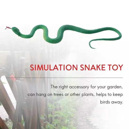 Simulation soft plastic toy snake Simulation Snake Rubber Tip Toy - Green K7M3