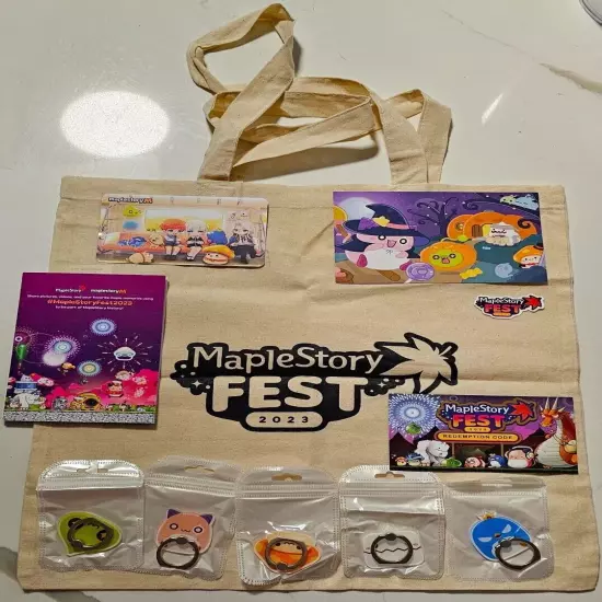 LIMITED EDITION MapleStory Fest 2023 Bag and Phone Rings