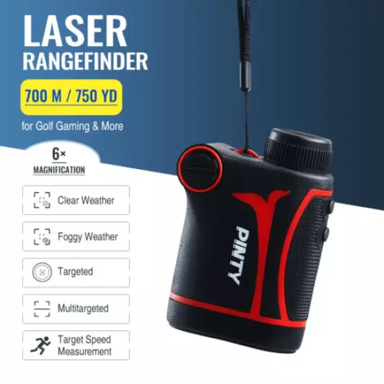 Pinty 750 Yards 5 Modes Laser Range Finder for Hunting Bow Archery 6x Waterproof