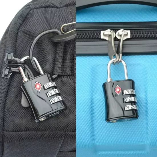 Luggage Locks TSA Approved, Small Padlock for Travel, Suitcase, Backpack, Laptop