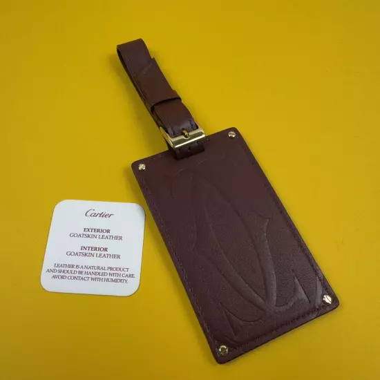 Cartier LUGGAGE TAG Burgundy Goatskin Leather 2024