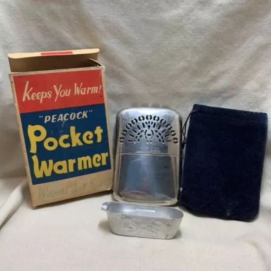 Vintage Peacock Combination Pocket Warmer Made In Japan With Box