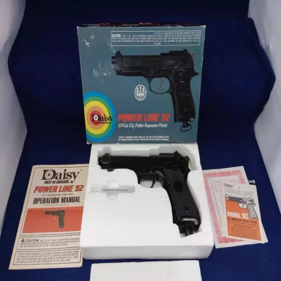 Daisy Japan Air Pistol Power Line Beretta Model 92 Co2 .177 Pellet Gun Clean 