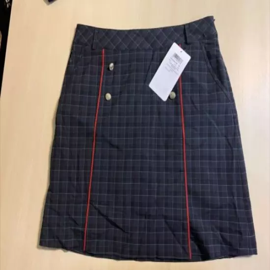 NWT Golfino Club Checked Navy Golf skort Ladies US 6 EU 36 5361026 580 NEW