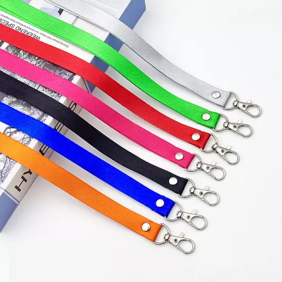 Neck Strap Lanyard Safety Breakaway For ID Name Badge Holder Keys Metal Clip