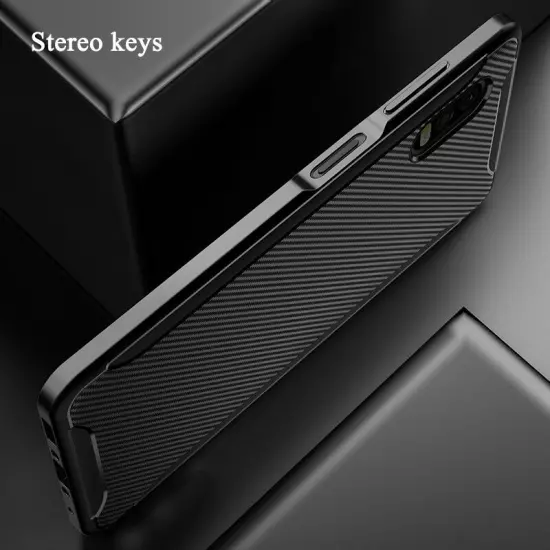 For Samsung Galaxy XCover Pro Slim Shockproof Soft Carbon Fiber Case Cover