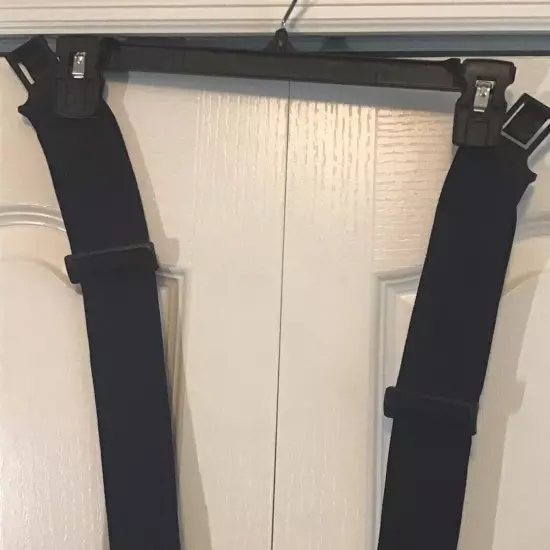 Perry The Original Suspenders Hook On Belt Leather Logo Navy Made in USA 2”