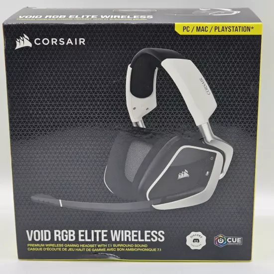 Corsair VOID RGB ELITE Wireless Gaming Headset Surround White ‎CA-9011202-NA