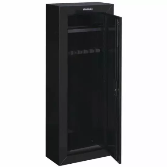 Black 8 Gun Security Cabinet Safe Storage Rifle Shotgun Steel Firearm Ammo Lock