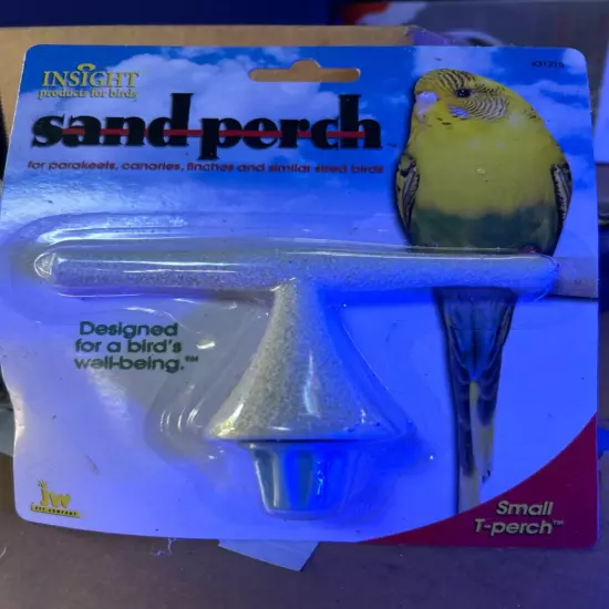 JW Sand T-Perch For Parakeets Cockatiels And Similar Sized Birds Attach Anywhere