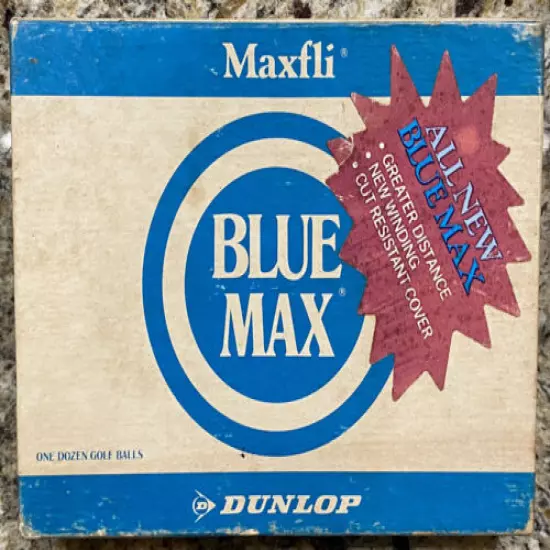 Vintage Maxfli Dunlop BLUE MAX Golf Balls Dozen 12 White New Old Stock NIB