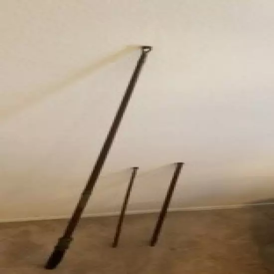 Primitive Antique Rosewood Brass Fishing Rod Convertable 2 Lengths