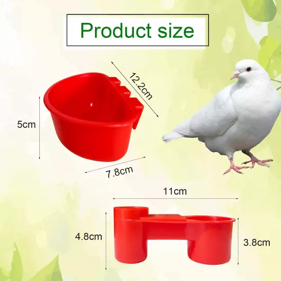 Cage Cups Birds Hanging Feeders Seed Feeding Cups Dish Pigeon Water Bottle Feede