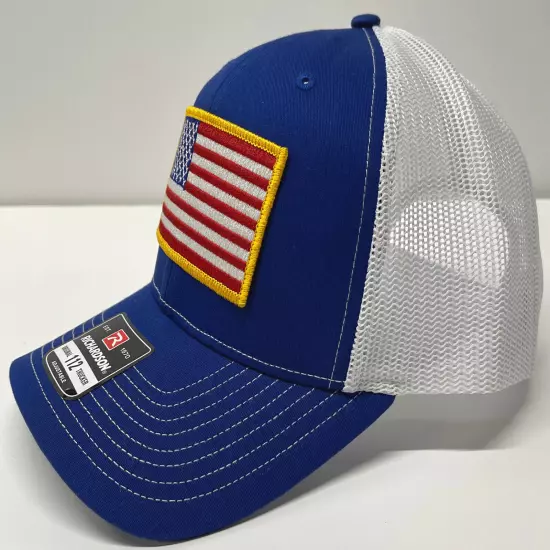 Richardson 112 American Flag 6 Panel Adjustable Snapback Trucker Mesh Hat