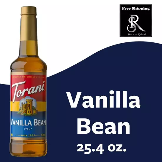 Torani Vanilla Bean Flavoring Syrup, Coffee Flavoring, Drink Mix, 25.4 oz