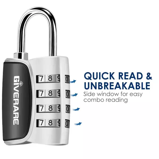 giverare 2 pack combination lock, 4-digit padlock keyless, resettable luggage lo