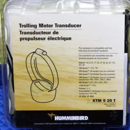 Humminbird Trolling Motor Dual Beam Transducer XTM 9 20 T Part 710160-1