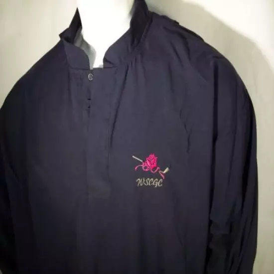 Classic Zero Restriction Large Navy Poly LS Pullover Golf Rain Jacket WSCGC Rose