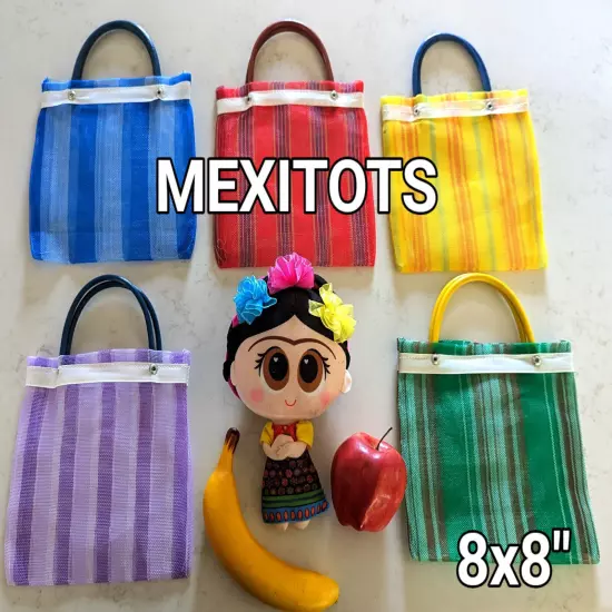 Colorful Tote Mesh Fiesta Bags Multi Use, 8x8, Party Favors, HQ, souvenir, lunch