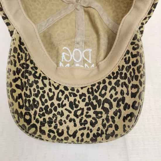 David & Young DOG MOM Cap Hat Womens Beige Paw Print Embroidered Adjustable