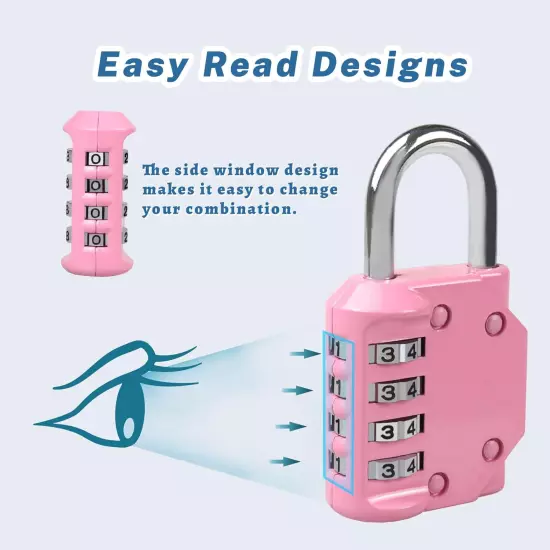 -060 4 Digit Combination Lock Outdoor Padlock for School Gym Sports Locker Fence