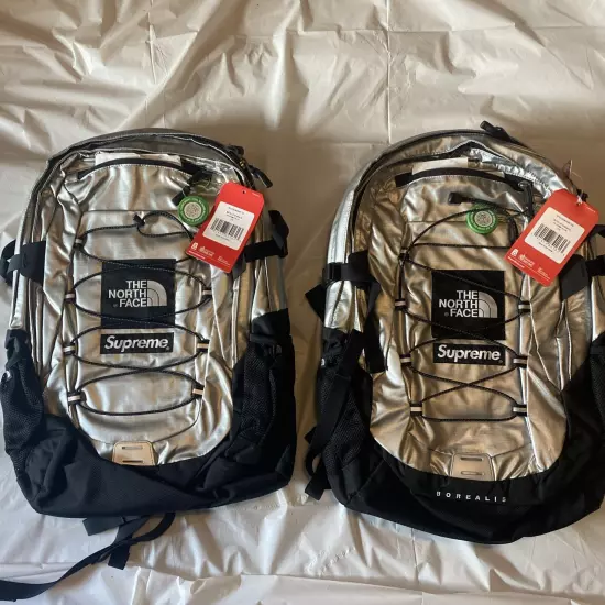 Supreme NY X TNF SS18 The North Face Borealis Metallic Backpack SILVER NWT