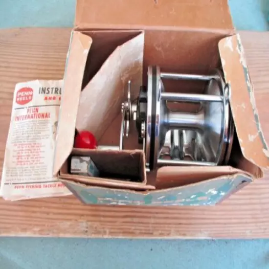 Vintage Penn 114 6/0 conventional in box with extras Never spooled or on a rod