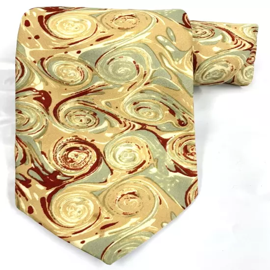 Vintage Beau Brummel Abstract Art Psychedelic Swirl Necktie Tie Men's 4" x 56"