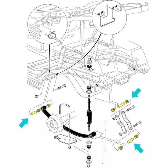 Golf Cart Rear Leaf Spring Bushing Kit For Club Car DS EZGO TXT 1015583