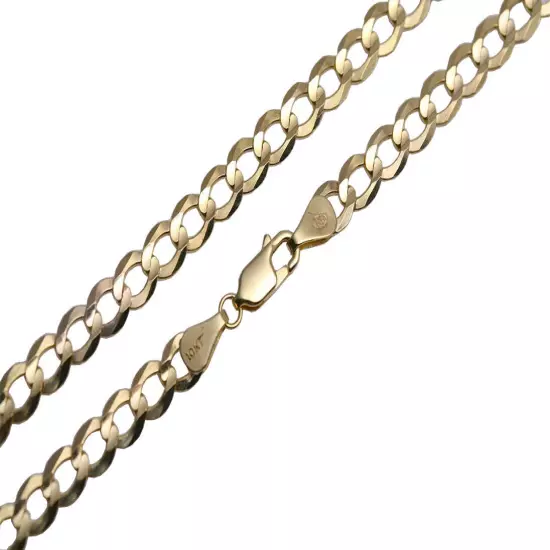 10k Yellow Gold Solid 3mm-12mm Cuban Link Chain Necklace Bracelet 7"-30"