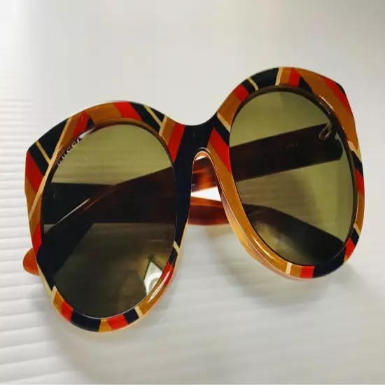 Gucci Sunglasses Gg0028Sa Gold Tigereye USED 