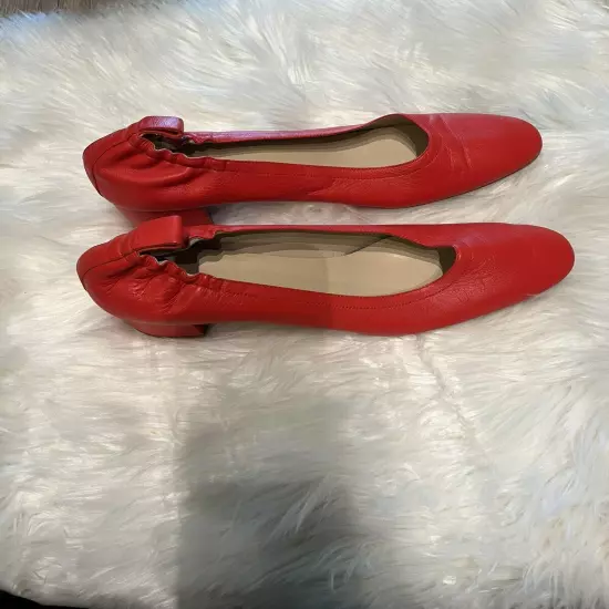 Everlane Women's Red The Italian Leather Day Heel Size 11 Pre Owned