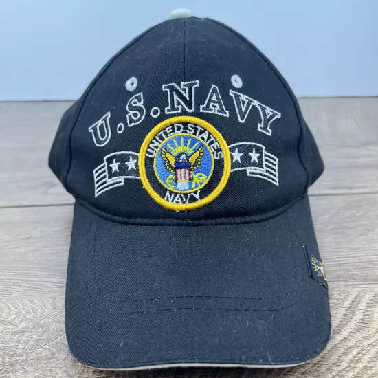 United States Navy Hat US Navy Hat Black Hat Adjustable Adult Size Hat Black Cap