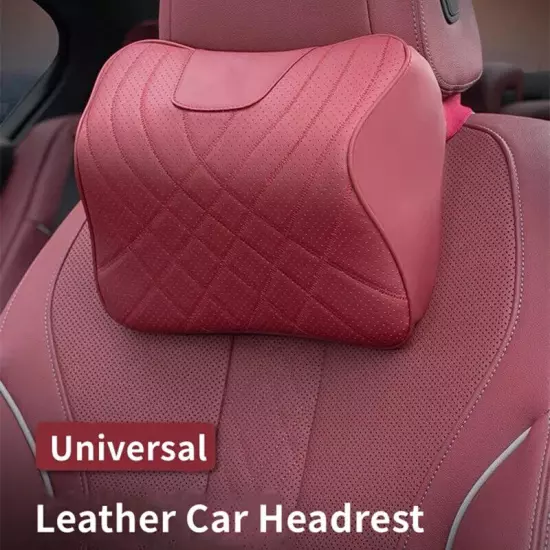 Car Leather Headrest Car Seat Neck Pillow Rest Support Cushion Support Protector