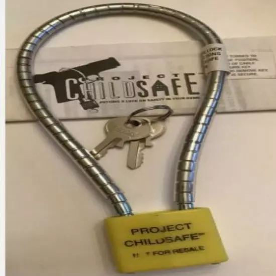 PROJECT CHILD SAFE GUN CABLE LOCK 2 KEYS & INSTRUCTIONS BRAND NEW!! FACTORY!